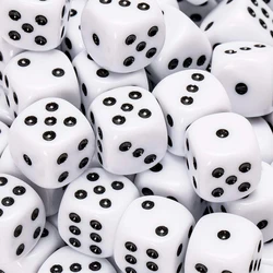 Wholesale 1000pcs Acrylic Dice 10mm White Black Dot #10 Round Corner High Quality Boutique Dice