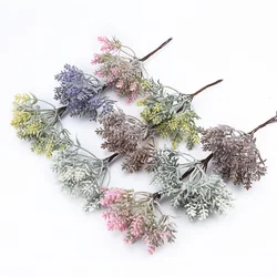 6Pieces Artificial Plants Decorative Flowers Wreaths Christmas Tree Vases for Home Decor Wedding Brooch Diy Fake Plastic Flower