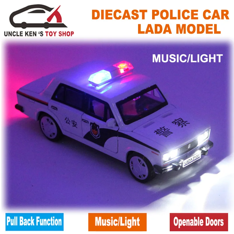 15cm Länge Russische LADA Diecast Modell, Metall Patrol Auto, kind Legierung Spielzeug Mit Geschenk Box/Öffnende Tür/Pull Zurück Funktion/Musik