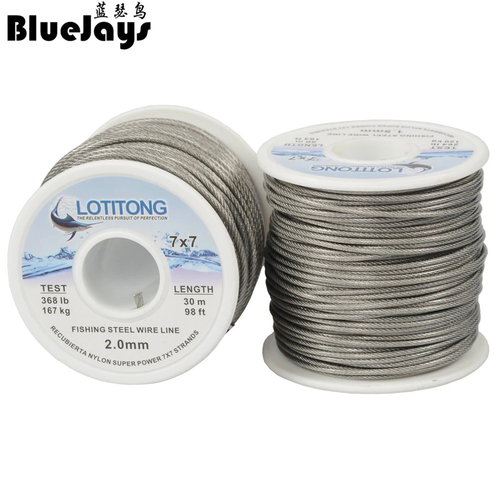 Super Power Fishing Steel Wire Line, 7 Strands, Trace Coating, Leader Coating, Jigging Wire, Lead Fish, 70LB-368LB