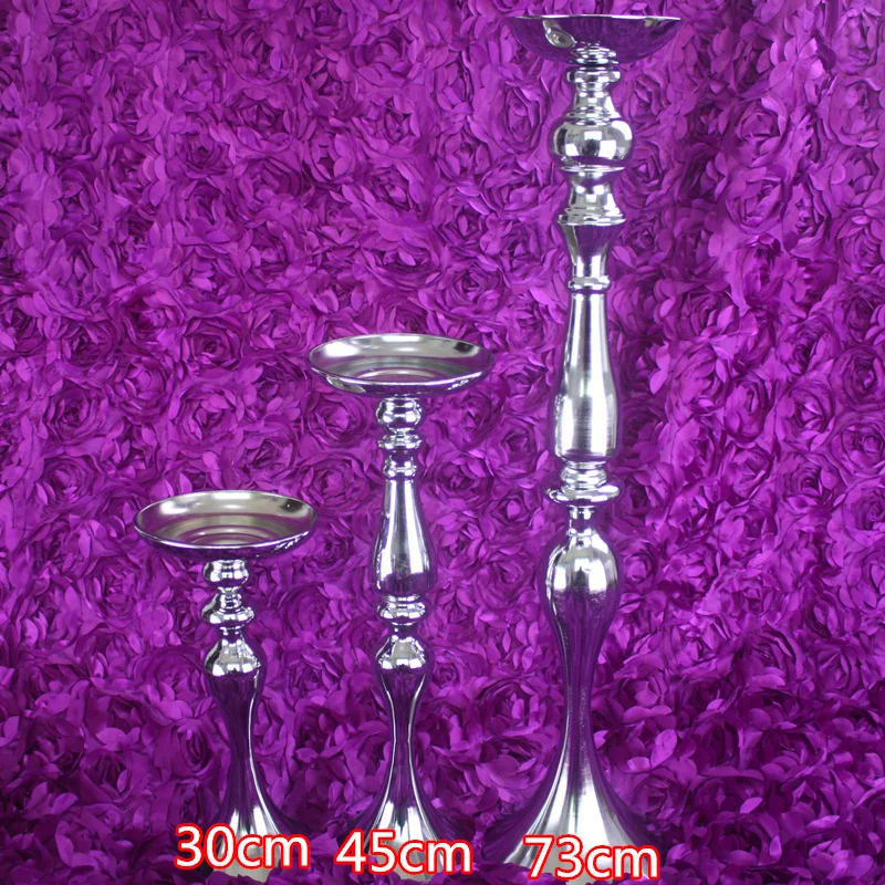 Free Shipping- high European classical silvery candle stick/ wrought iron candlesticks without flower