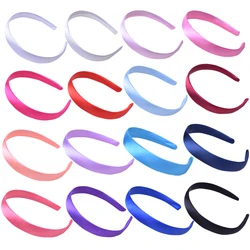 Satin Covered Resin Hairbands, monocromática, fita, headbands para crianças, cabelo banda acessórios para crianças, 20 cores, 2cm, 5pcs por lote