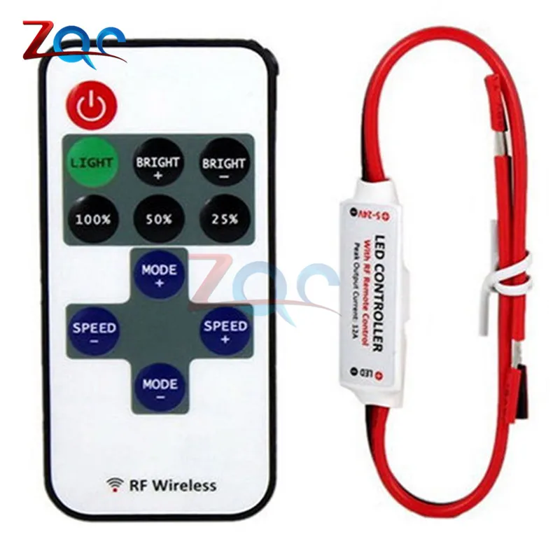 12V RF Wireless Remote Switch Controller Dimmer for Remote Control Dimmers Mini In-line for 3528 2835 5050 LED Strip Light