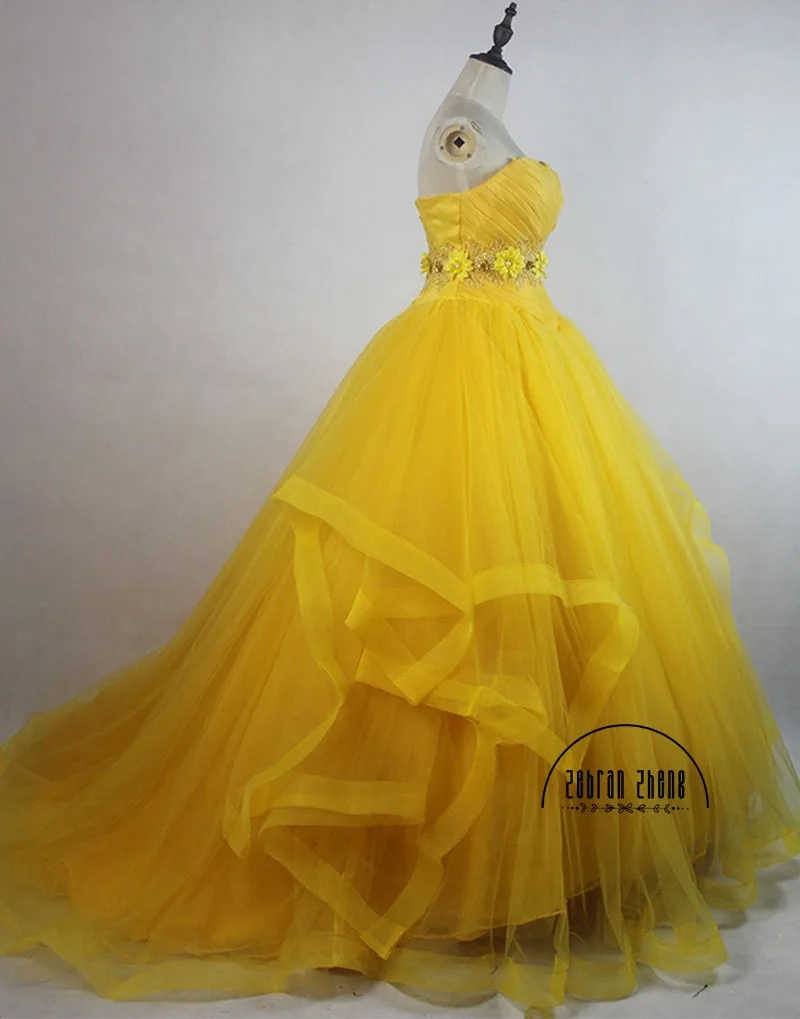 

Custom Made Moive Belle Princess For Adult Cosplay Costume Fancy TOP Quality Wedding Dress