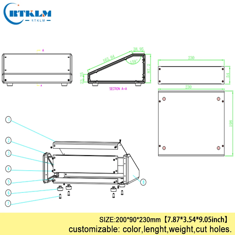 Electric distribution box Power supply project box Iron diy junction box Iron housing electronics enclosure 230*200*90mm