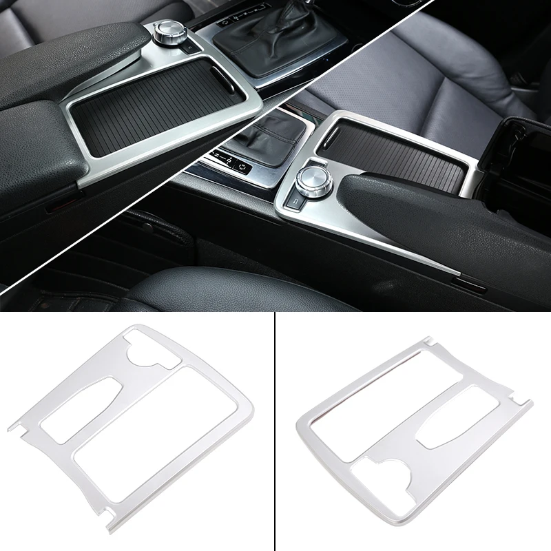 LHD RHD For Mercedes Benz C Class W204 2008-14 Car ABS Central Console Cup Holder Frame Trim E Class Coupe C207 W212 2010-12