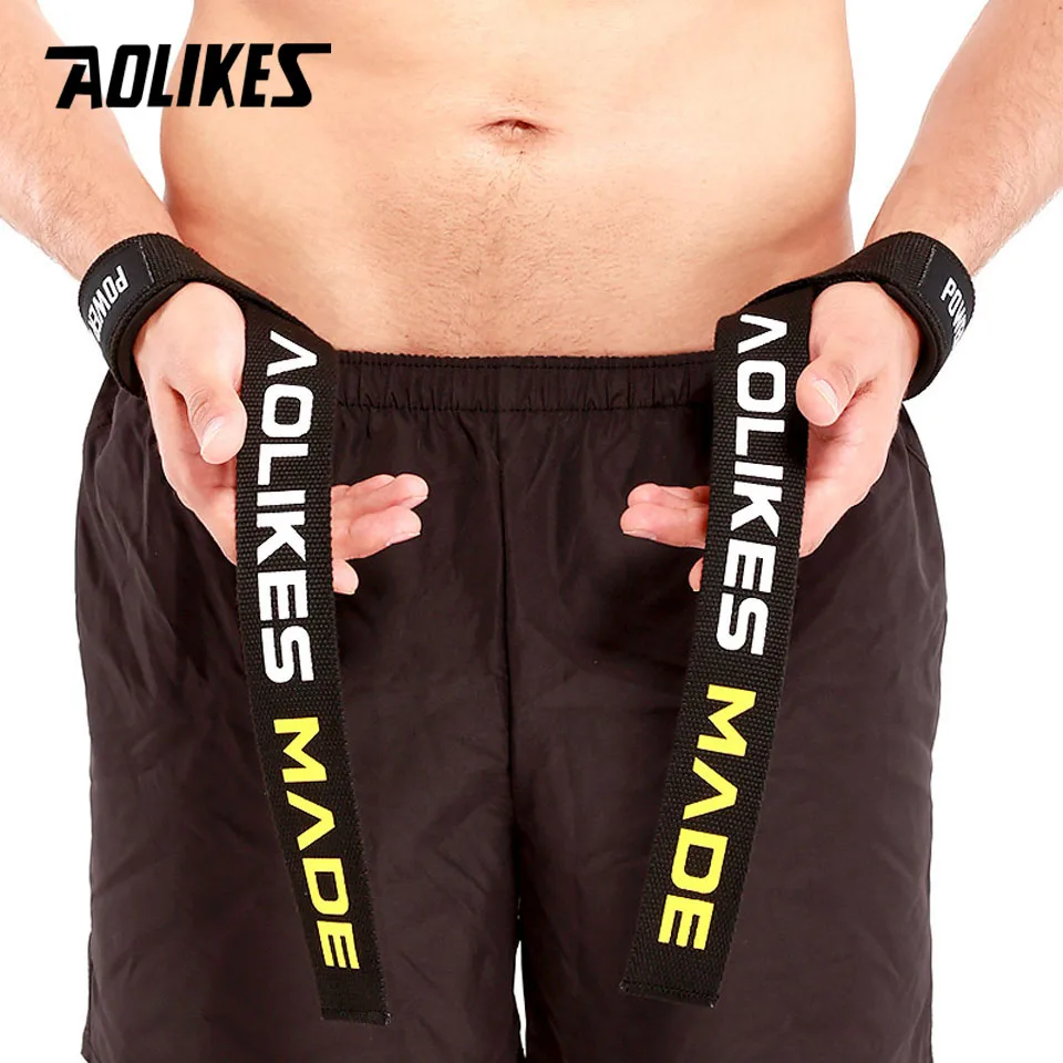 AOLIKES 1 Pair Weightlifting Wristband Sport Professional Training Hand Bands Wrist Support Straps Wraps Guards For Gym Fitness