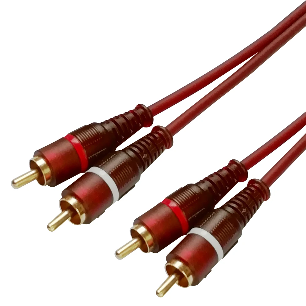 DigiZulu HIFI 2RCA to 2RCA Stereo Audio Cable Gold Plated for Home Theater DVD VCD TV Headphone Amplifier Speaker