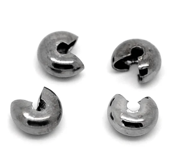 

Free Shipping 200pcs Gunmetal Crimp Bead Covers Findings 5mm Jewelry Findings