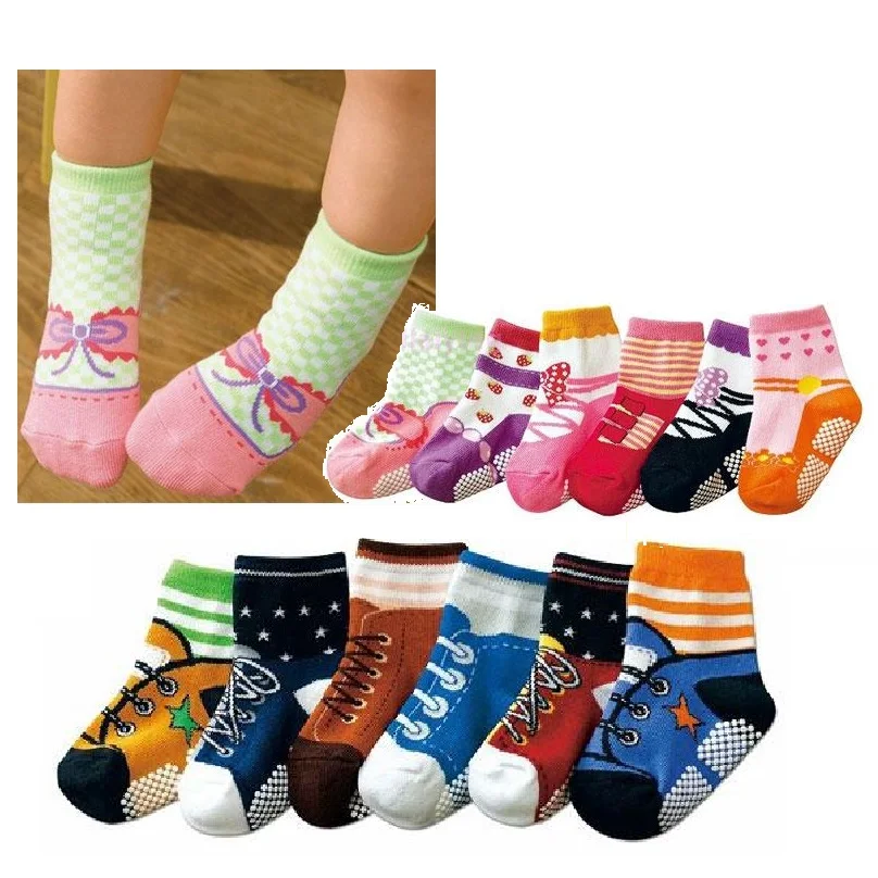 2021 Boys socks Anti-slip Baby Girls Sock First Walking Foot Cover Children Socks casual Girl Shoe