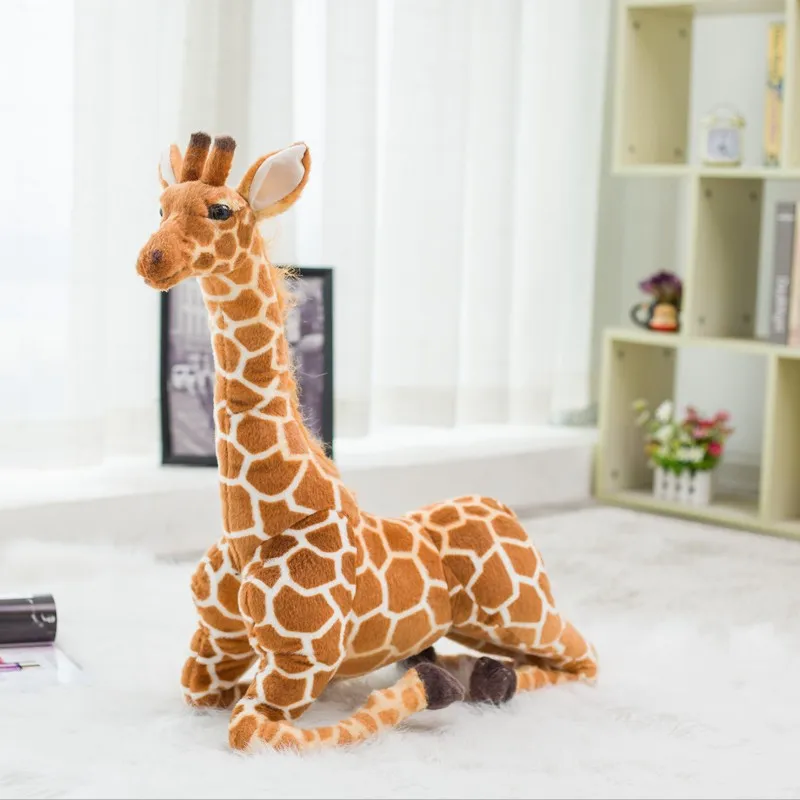 High Quality 140cm Simulation Giraffe Plush Toys Cute Stuffed Animal Soft Giraffe Doll Birthday Gift Kids Toy