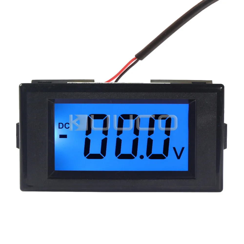 5 PCS/LOT Blue Backlight LCD Display Volt Meter DC 0~500V Digital Voltmeter AC/DC 12V Voltage Meter /Monitor