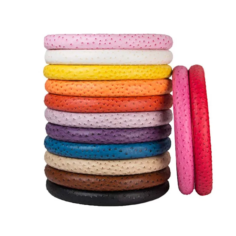 13 Colors Ostrich Grain Car Steering Wheel Cover Fiber leather Steering-Wheel Covers Cases Car Accessories For Girls Women