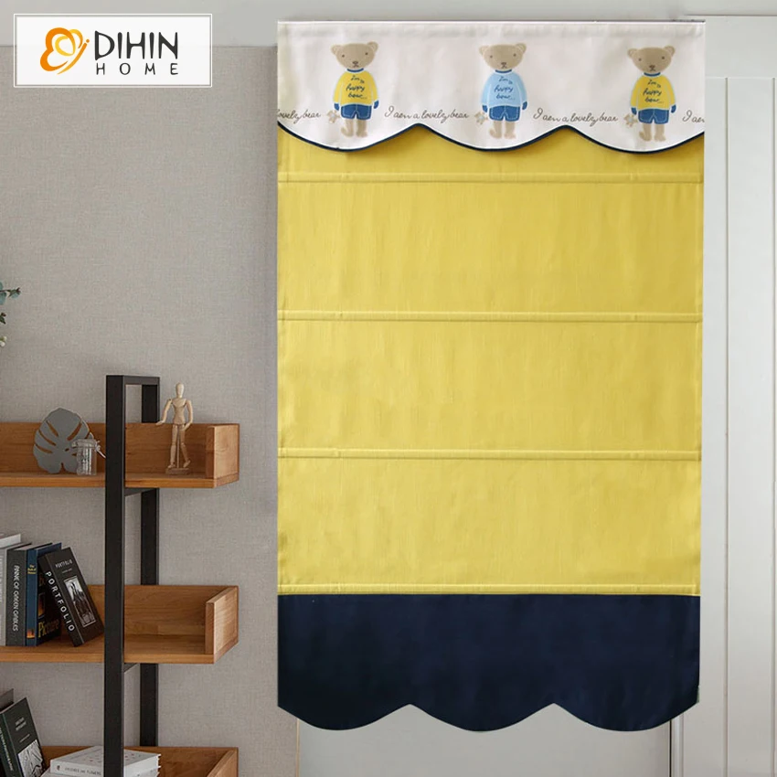 

Cartoon Printed Bear Curtain Included Curtains High Quality Thickening Roman Blind Rollor Blinds For Living Room