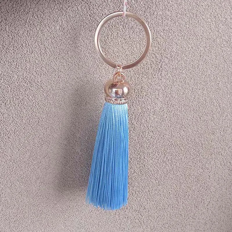 Modischer Quasten-Schlüsselanhänger für Damen, niedlicher Quasten-Schlüsselanhänger als Taschenaccessoire - Seidenquasten Autoschlüsselanhänger Fransen-Schmuck Großhandel – Detail 20