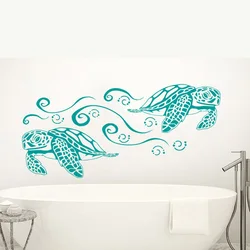Bathroom Wall Decals Sea Turtles Animals waterproof Vinyl Decal wall Sticker Home Decor for Bathroom Living Room Decoration G769