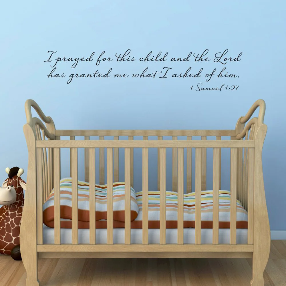 wall stickers I prayed for this child and the Lord has granted me what I asked of him Wall Decal Bible Verse Christian Decor 104