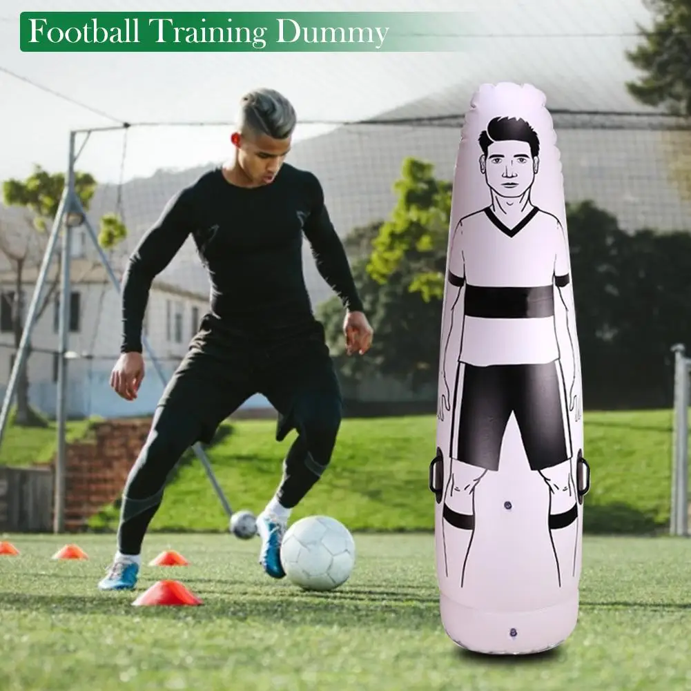 1.75M/5.74FT PVC Inflatable Football Training Goal Goalkeeper Tumbler Air Soccer Training Dummy Mannequin For Children Adult