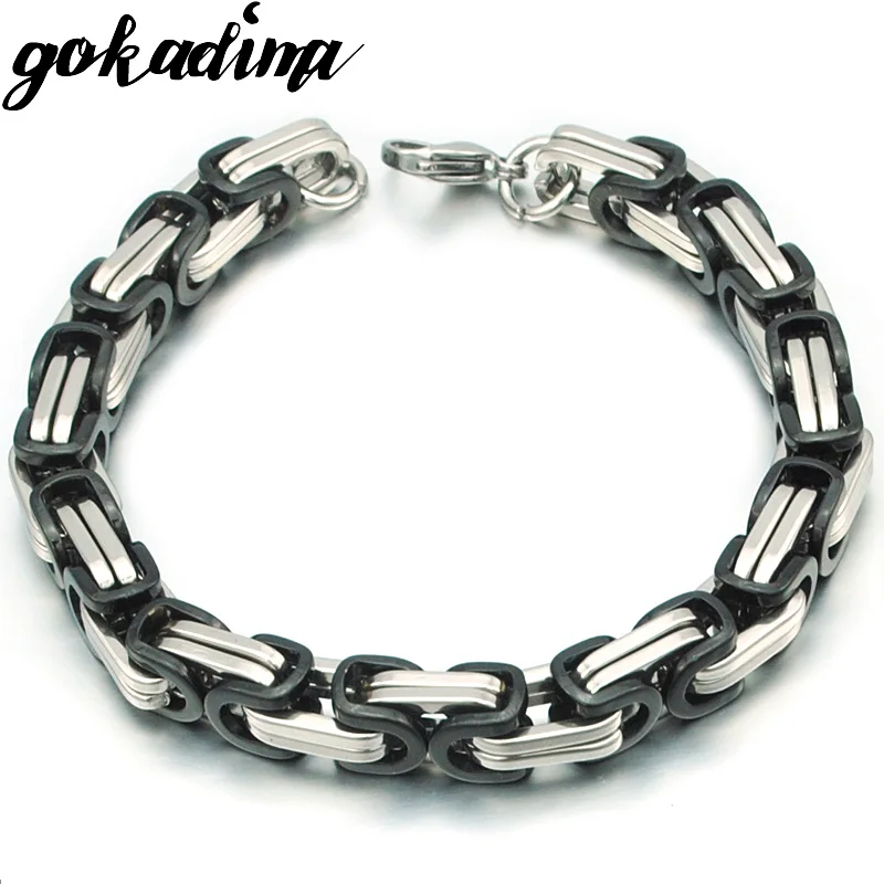 Gokadima men bracelet byzantine stainless steel links & chains Bracelets for man new pop jewelry  WB245