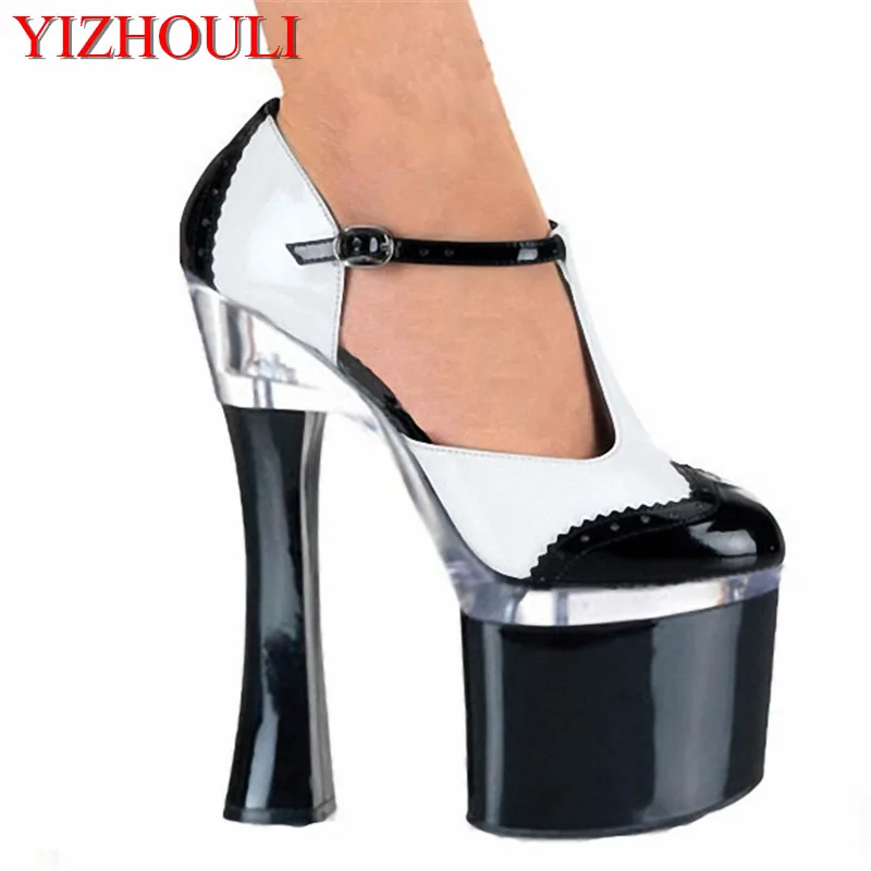 

18 cm high documentary shoes Hate day high party with lighter shoes paint simulation skin clubs in Europe and America sexy