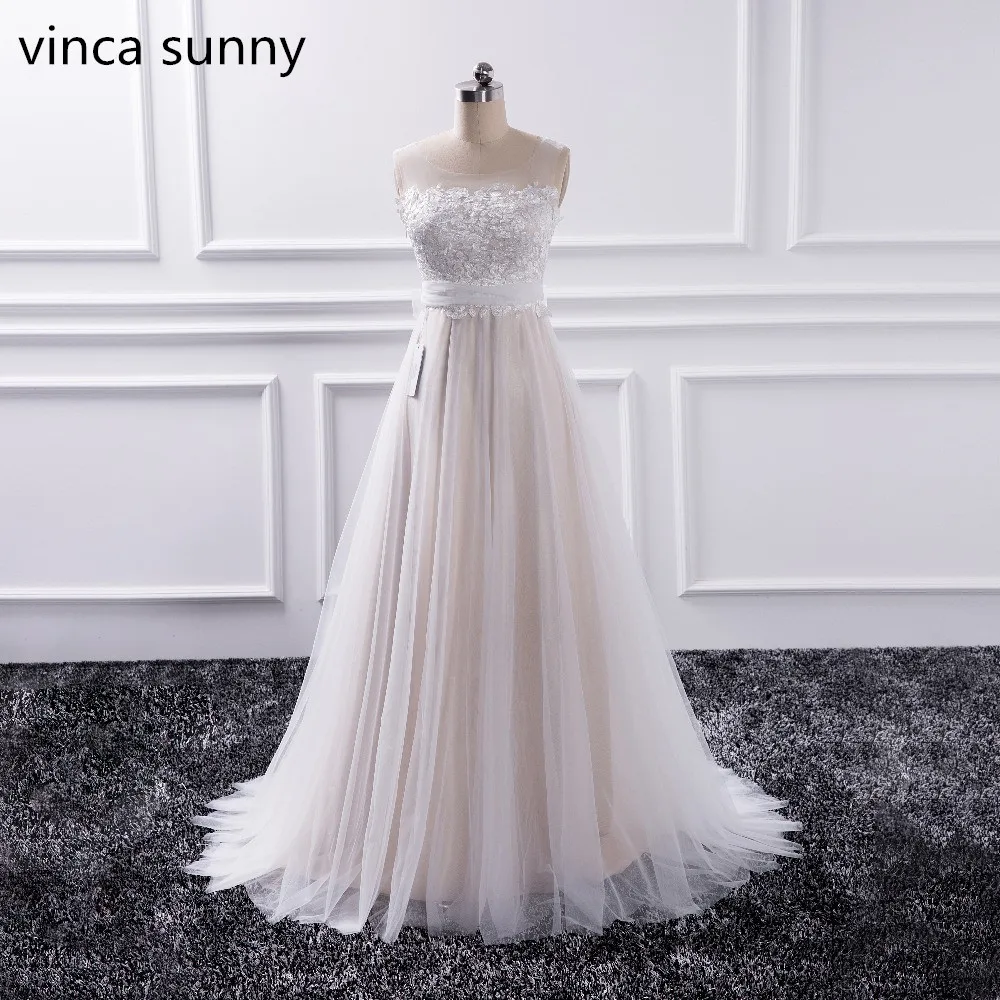 2022 Elegant Bohemian A Line Wedding Dresses Lace sleeveless Boho Beach Wedding Dress zippe Back Bridal Gowns Vestido De Novia