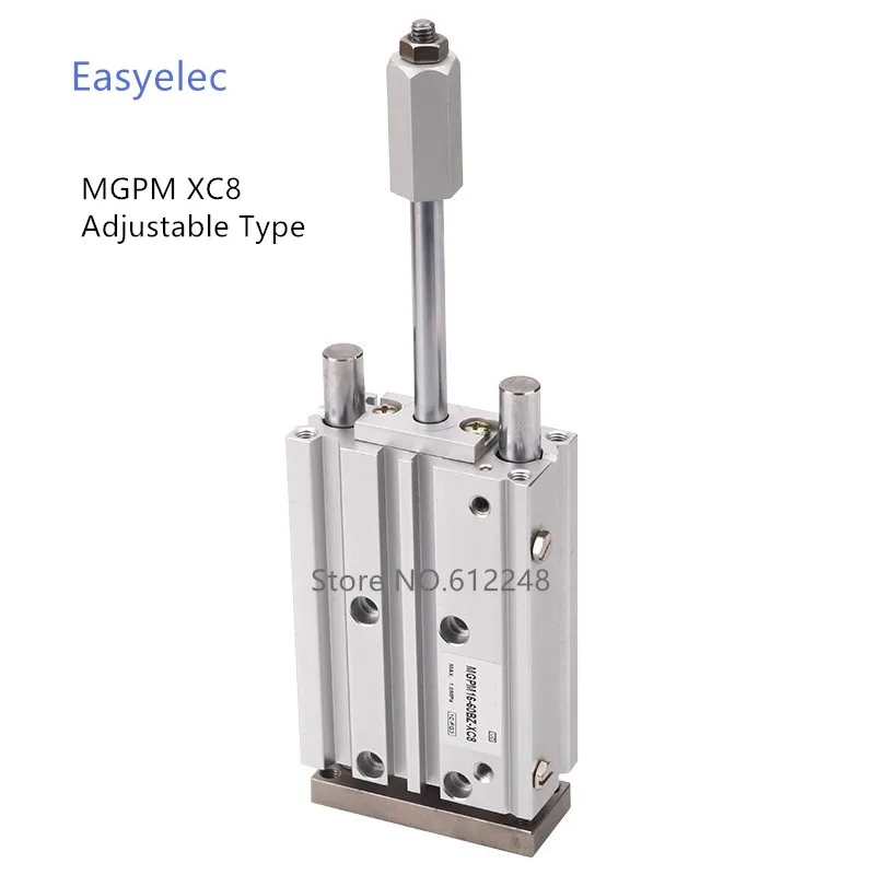 

MGPM/MGPL XC8 Adjustable Type MGPM20 MGPL20 Compact Pneumatic air Cylinder with Guide Rod MGPM20-20Z-XC8 MGPM20-30Z-XC8