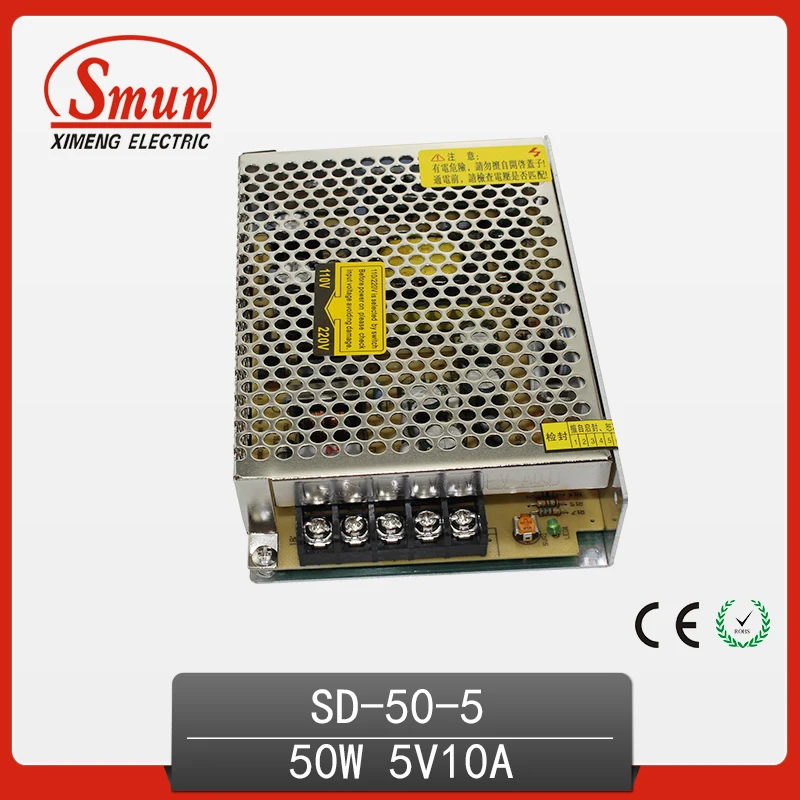 SMUN Indoor Installation SD-50B-5 50W 24VDC To 5VDC 10A Isolated DC-DC Switching Power Supply Can be Parallel Connected