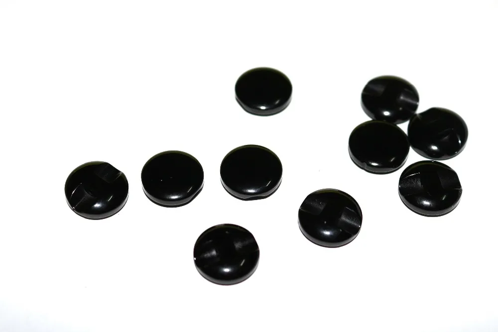 Decorative Buttons Scrapbook 100pcs 10mm&12mm&15mm&18mm Black Dyed Resin Buttons Coat Boots Sewing Clothes Accessory Button