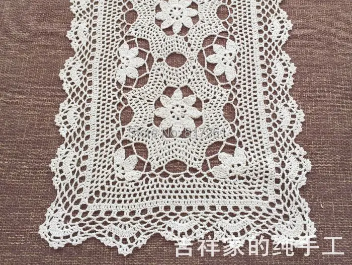 2015 new arrival cotton crochet lace table runner for home decor TV table runner towel with flowers table cover cabinet mat