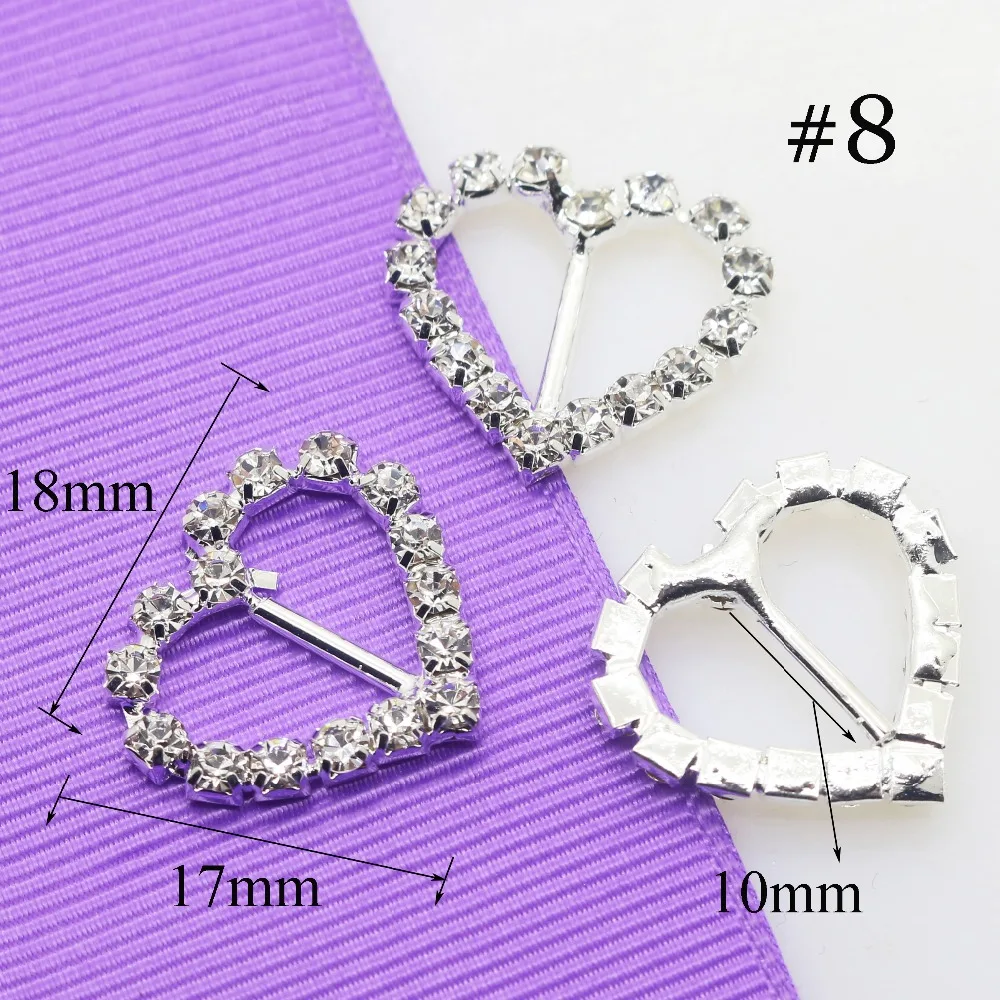 High Quality! 10pcs/Set Variety Rhinestone Buckles Wedding Invitation Card Decoration DIY Hair Accessories Free Shipping