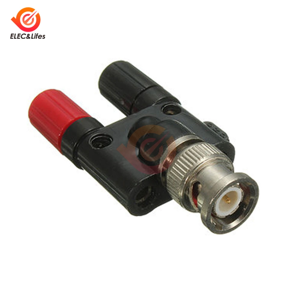 BNC Male to 4MM Twin Dual Binding Posts Banana Plug Jack Female Coaxial Adapter Connector BNC Male Terminals black & red RoHS