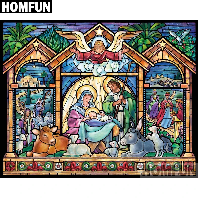 HOMFUN Full Square/Round Drill 5D DIY Diamond Painting 