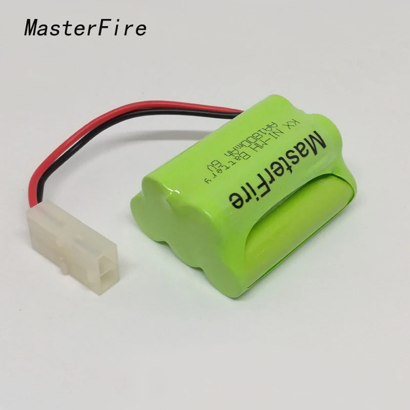 

MasterFire Brand New 6V AA 1800mAh Ni-MH Battery Cell Rechargeable NiMH Batteries Pack with plug for RC Toys Robots Boats Guns