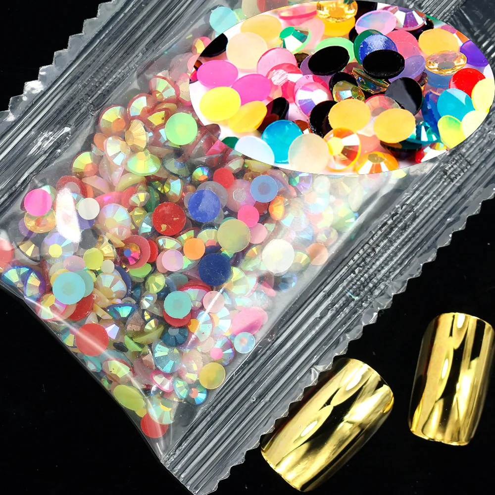 1000pcs 2mm Resin Rhinestones Flatback Round Glue On Non Hotfix Stones Appliques For Craft Garment Decoration DIY Nail Art