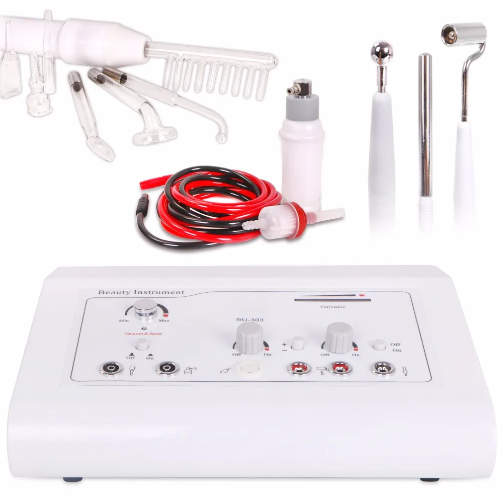 Portable 4 in1 Galvanic High Frequency Spray Vacuum Facial Care Anti-wrinkle Skin Lifting Spa Beauty Device