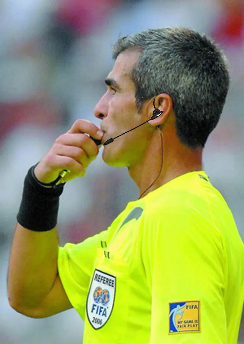 2PCS V6 Plus 1200M Intercom Full Duplex Two-way Football Referee Coach Judger Arbitration Arbitro Earhook Earphone Headset