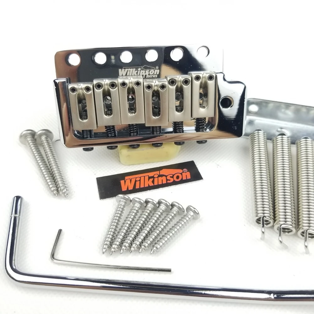 Wilkinson ST-guitarra eléctrica fija, 6 tornillos, sistema Tremolo, puente cromado plateado, WOV09