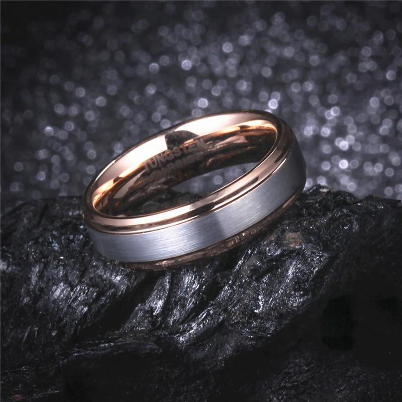 Brazil Russian Hot Sale Men\'s Tungsten Wedding Band Ring for Women 6mm Metal Jewelry USA 7 to 13