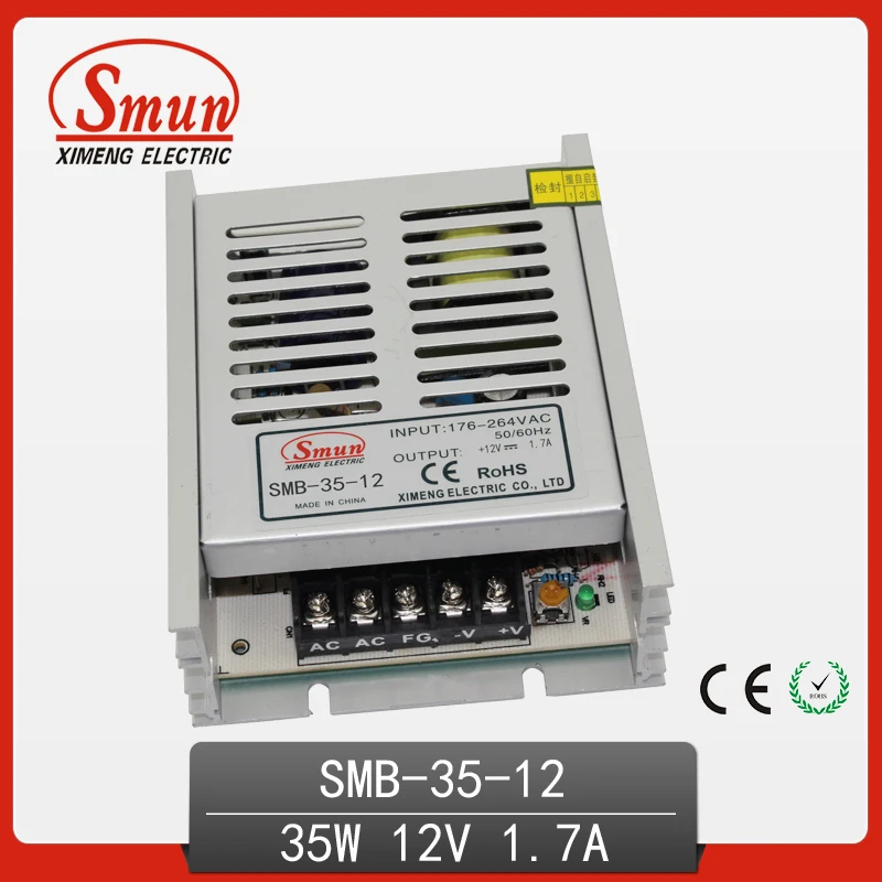 35W Ultra Thin Type Single Output Switching Mode Power Supply 12V 3A AC-DC Slim Led Driver SMB-35-12