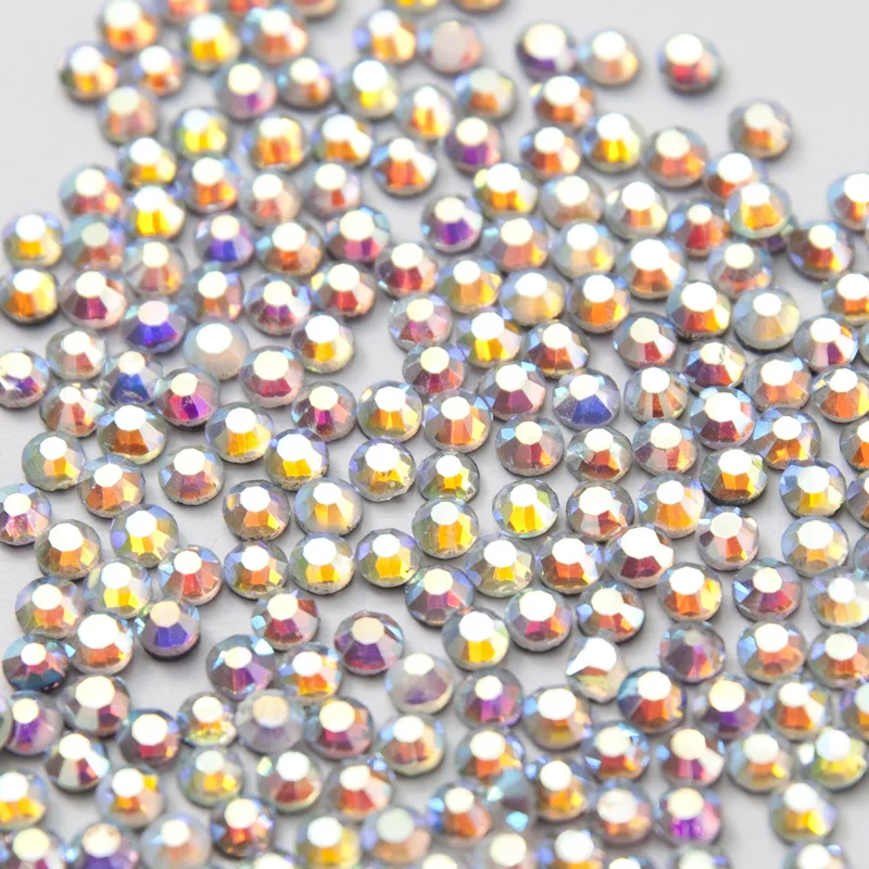 Highest Quality hotfix rhinestone Flat backs! Super Shine Crystal AB Color Iron on Strass for transfers 1440pcs/lot