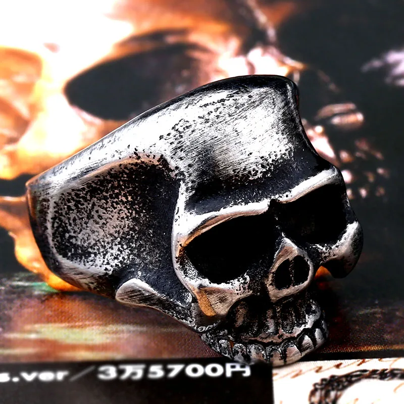 Beier 316L Stainless Steel ring Skull biker  Ring gold/black colour Man\'s fashion jewelry LLBR8-323R