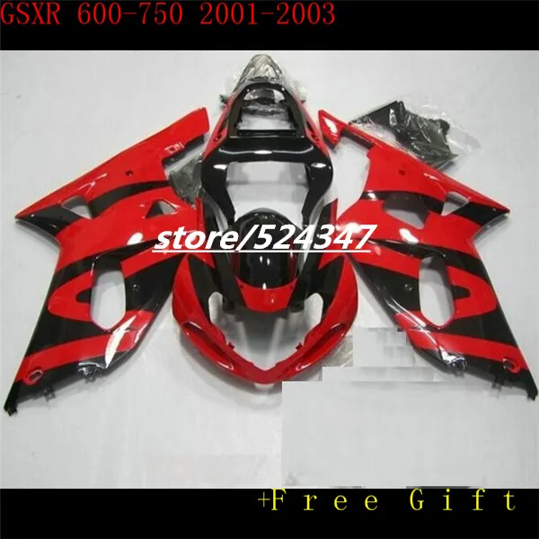 100% of cheap selling motorcycles from repsol GSXR600 750 01 02 03 GSXR600 750 red  body fairing black part three for Suzuki-Hey