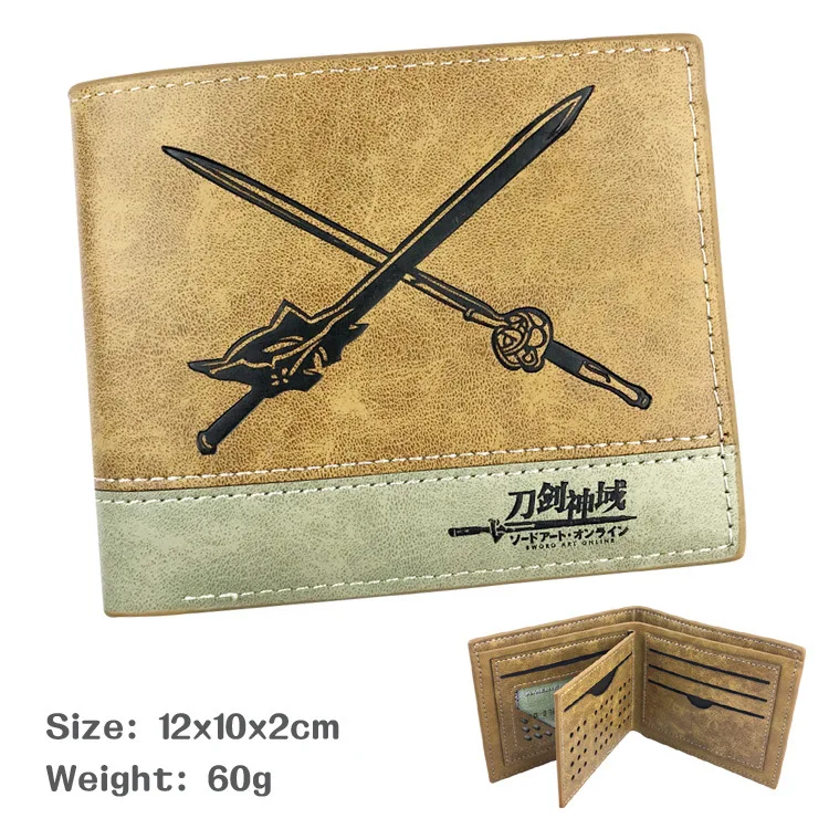 sword art online Anime PU Wallet Money Bag Wallets Coins Pocket Casual Purses Card Unisex New