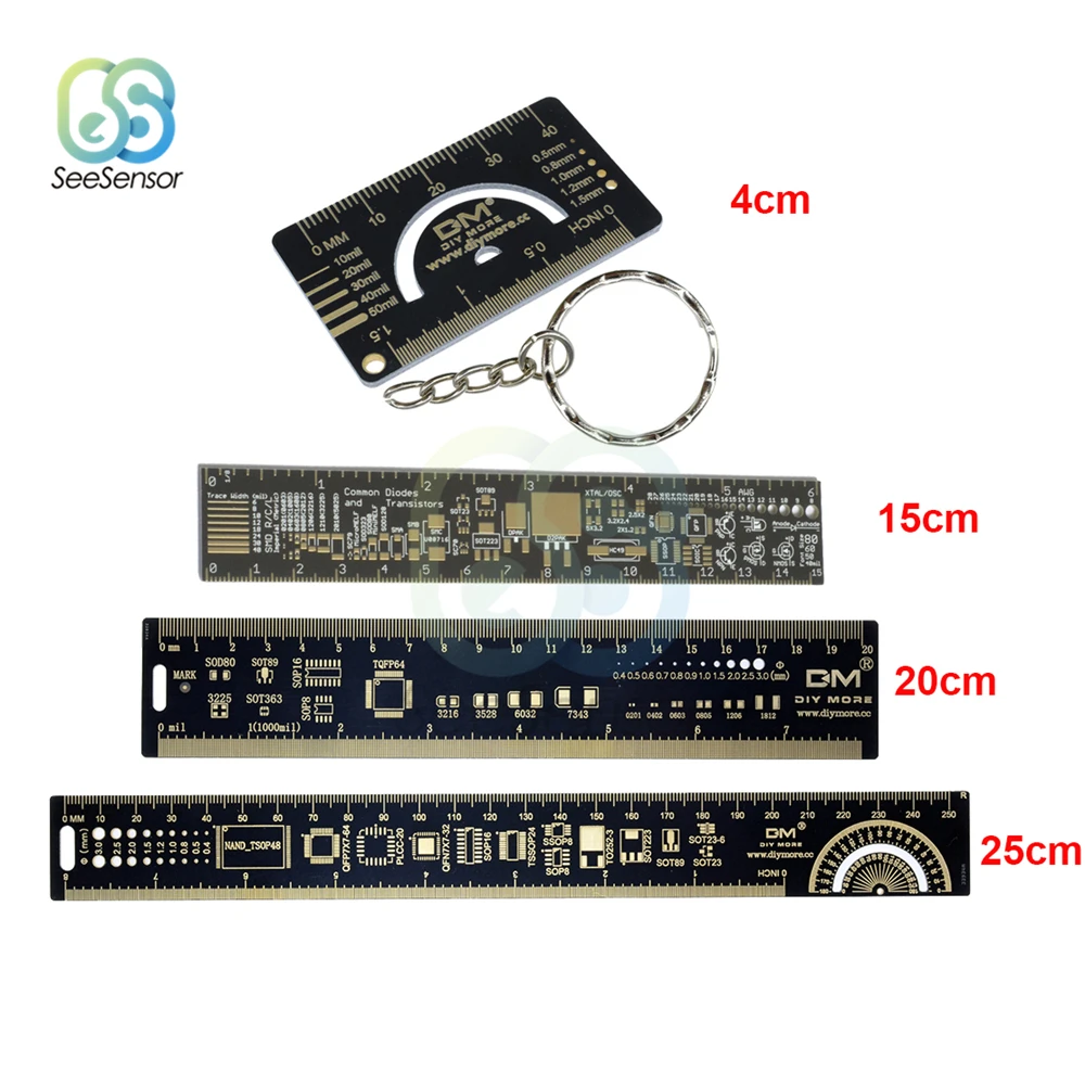 4cm 15cm 20cm 25cm Multifunctional PCB Ruler For Electronic Engineers For Geeks Makers For Arduino Fans PCB Reference Ruler