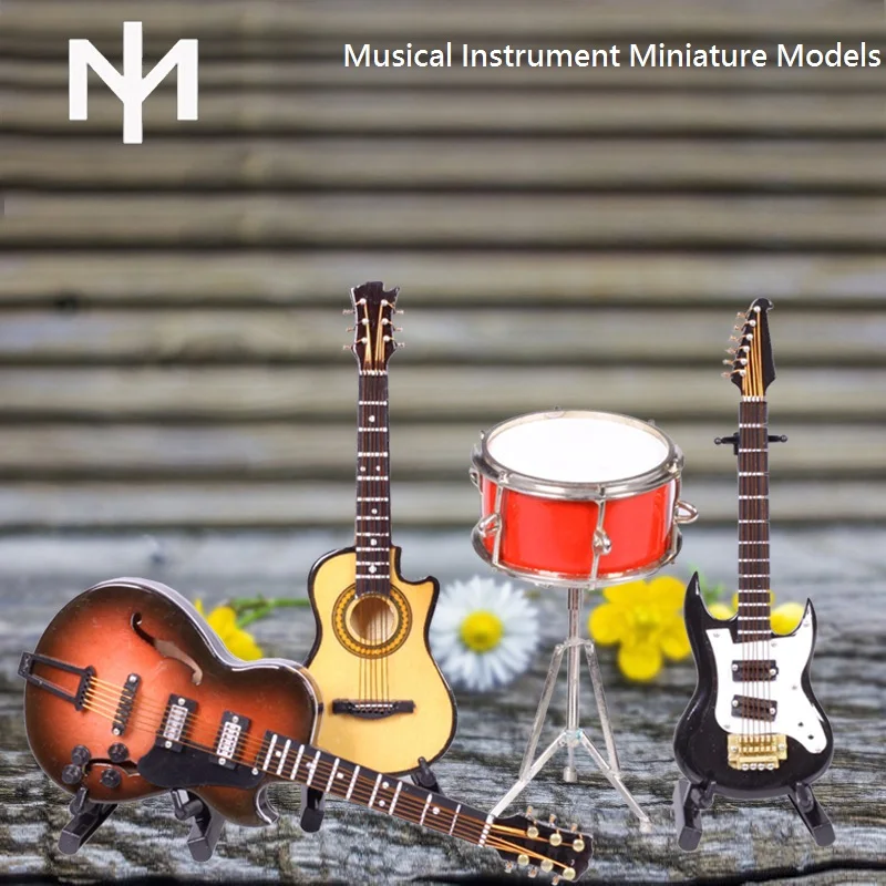 IM 3D Music Instrument Miniature Display Model Guitars and Drum Great Gift