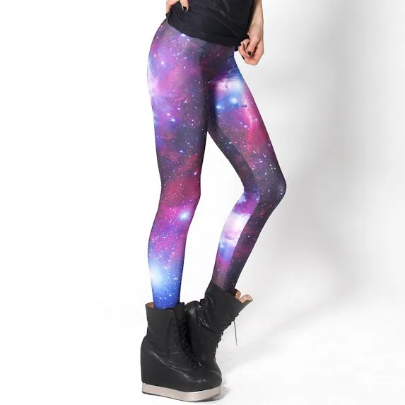Fashion   Women Galaxy Leggings,Space Print Pants BLACK Black Milk Leggings  GL-01