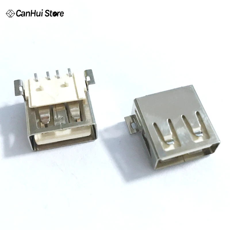 10/20Pcs USB Type A Standard Port Female Solder Jacks Connector PCB Socket USB-A type Female Flat Edge 2.0mm SMD Thermostability