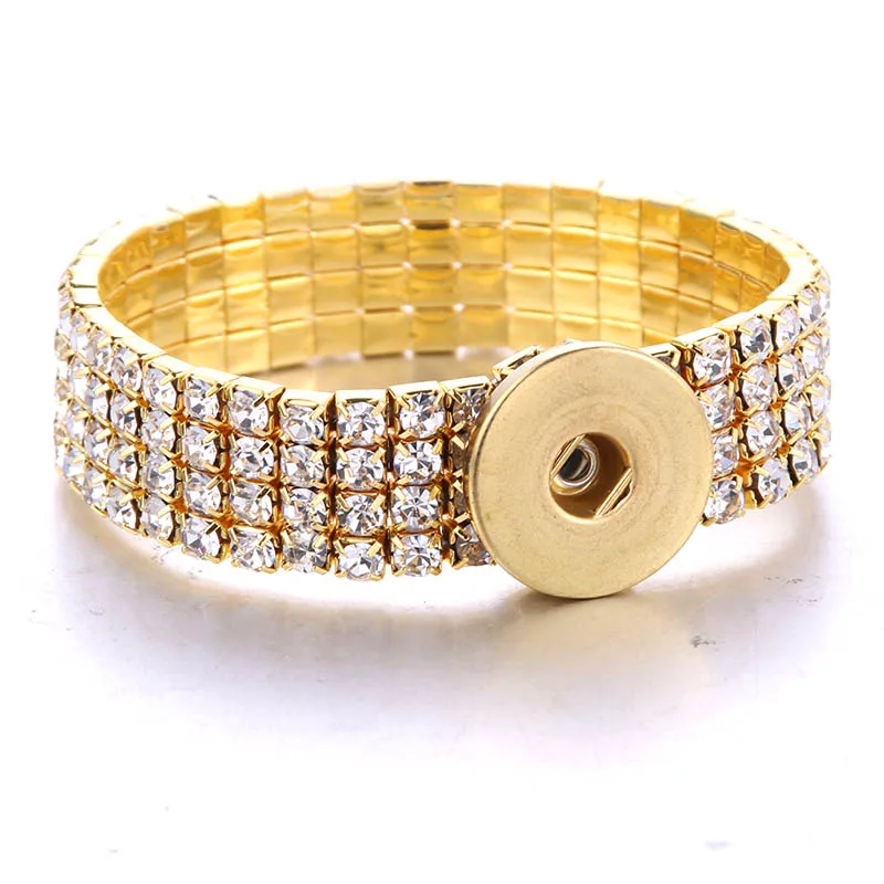 New Snap Jewelry elastic adjustable style Snap Button Bracelet for Women girls Charms Bracelet fit 18mm Snap Button Jewelry