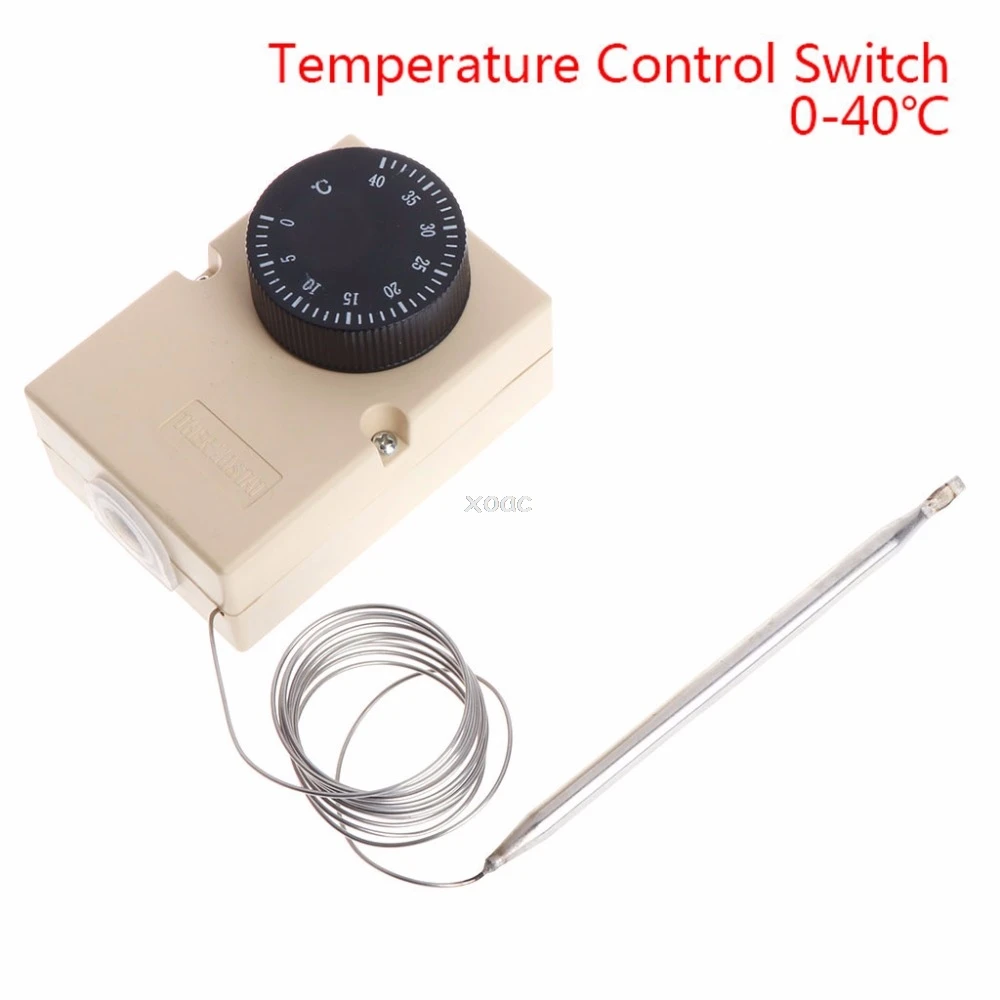 AC220V 0-40 degree Temperature Switch Capillary Thermostat Controller w waterproof box A10 dropshipping