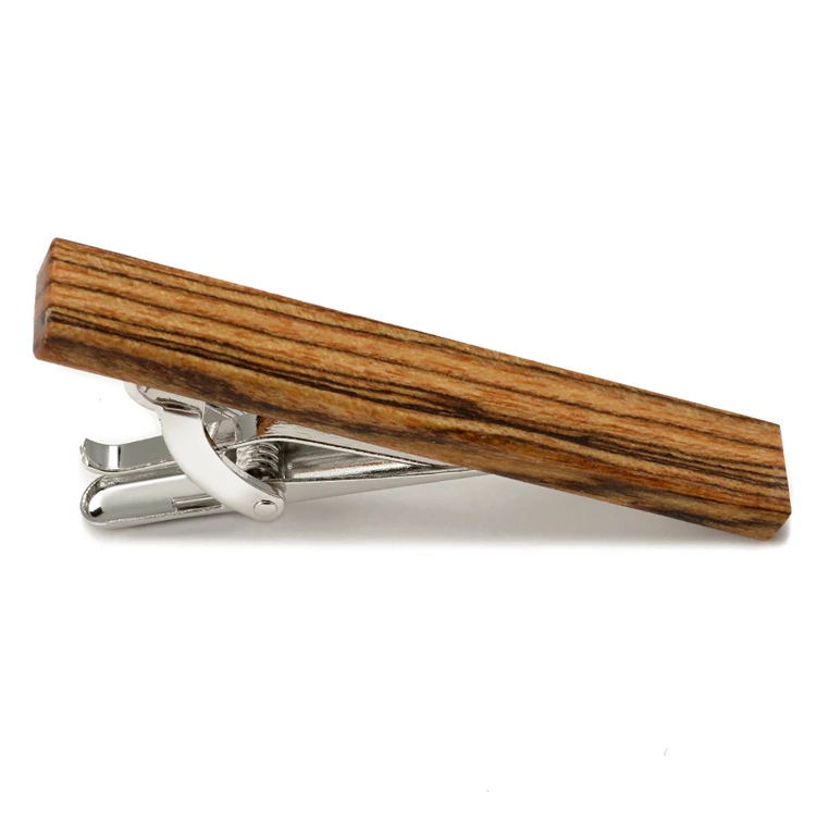 2025Low-key Luxury Wood Tie clips For Mens High quality Man Tie Bar of Bocote Business Wedding Party Necktie wooden Tie Bar Clip